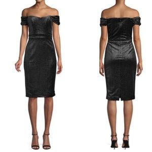 Laundry by Shelli Segal Black Off the Shoulder Dress